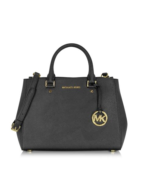 michael kors sutton handbag black|Sutton Medium Saffiano Leather Satchel .